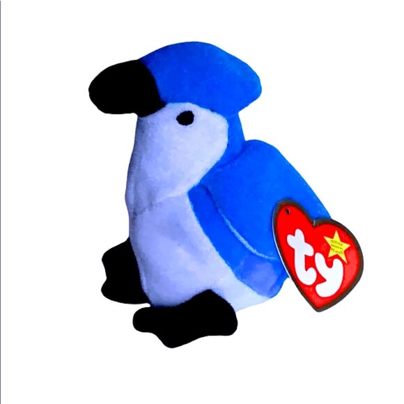 ✨ Super Rare! Vintage 1993 Ty Beanie Baby “Rocket” the Blue Jay Retired Collect